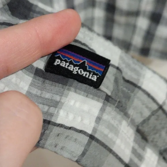 Patagonia Men's Gray Plaid Puckerwear Seersucker Textured Shirt Sz XXL-Gorpcore - Picture 7 of 7